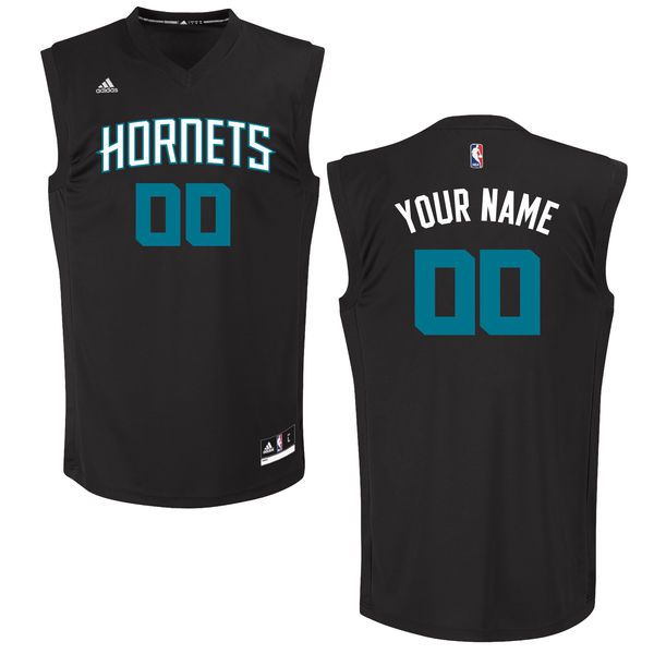Men Charlotte Hornets Adidas Black Custom Chase NBA Jersey